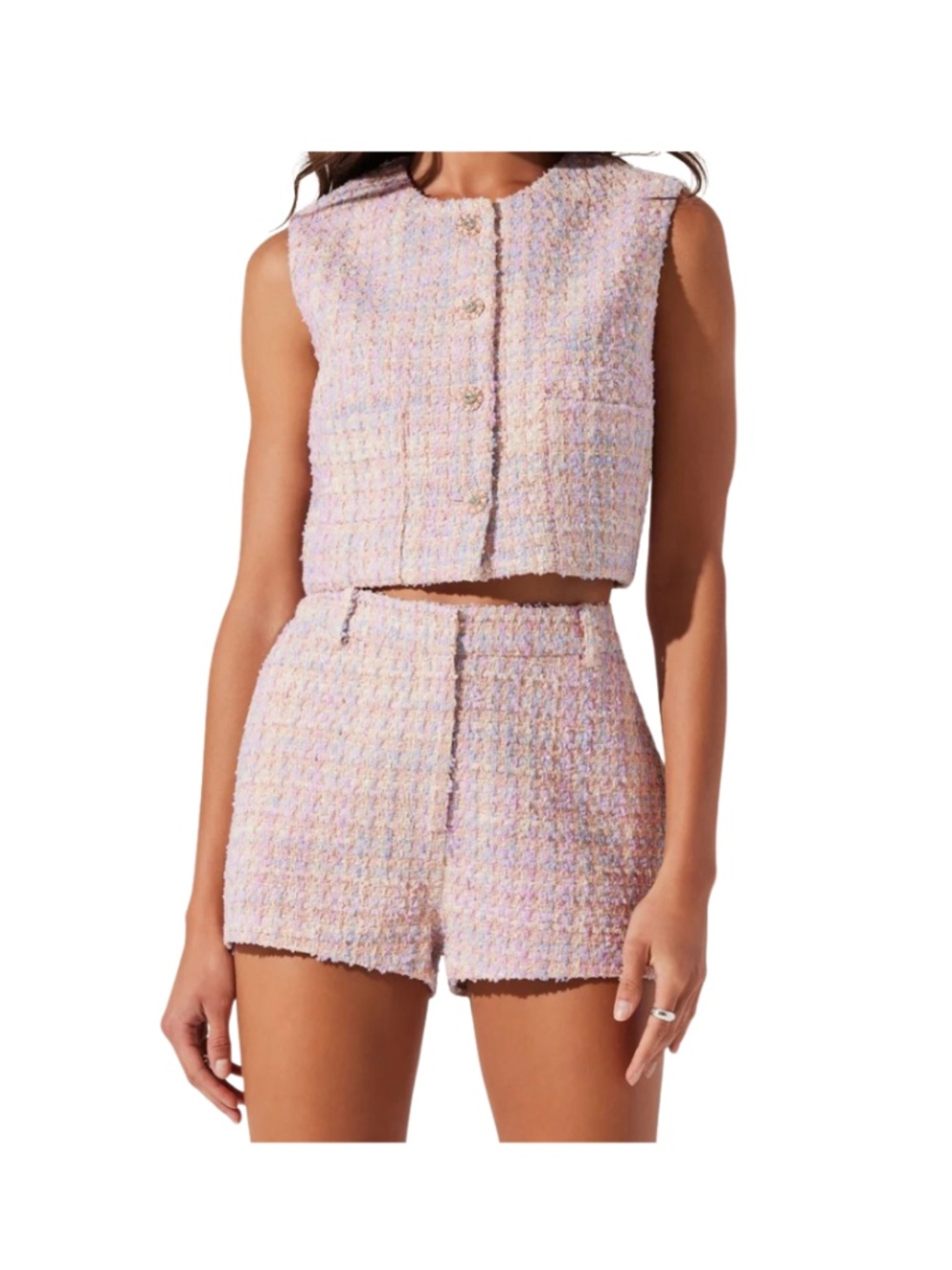 Astr The Label Wynn Tweed Shorts Size Small